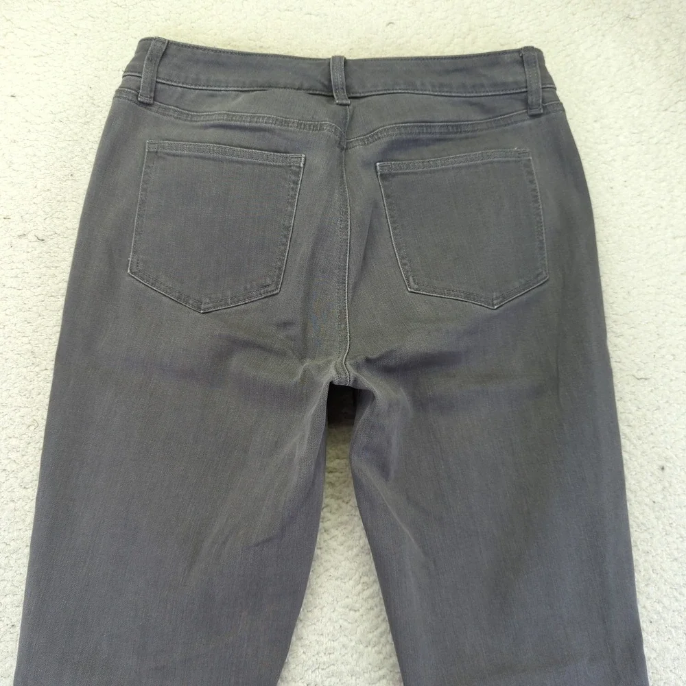 TALBOTS Flawless High Waist Straight Leg Jeans‎ Womens 8 Petite Gray Stretch